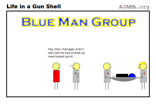 The Blue Man Group needs to read the labels